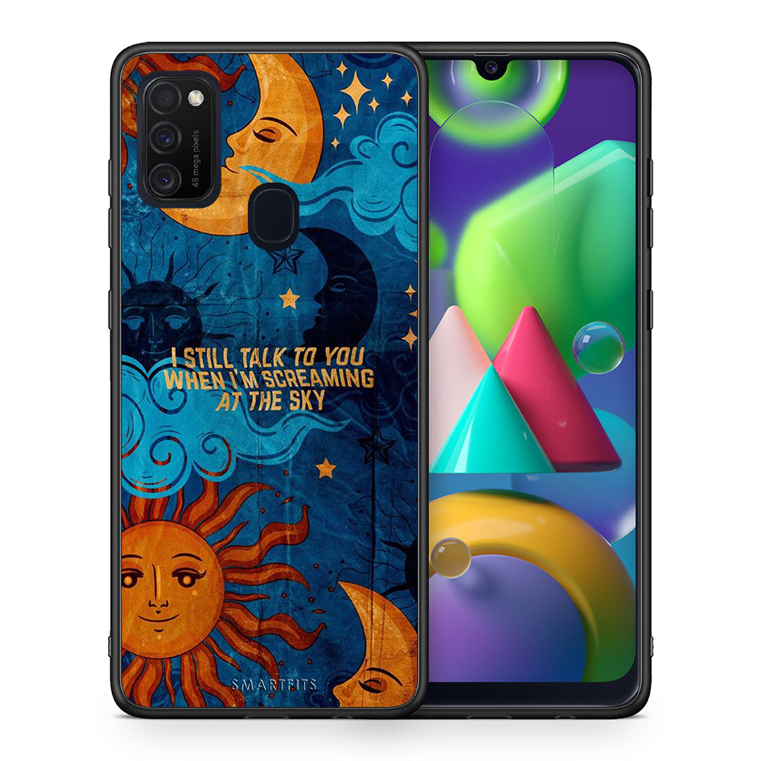 Θήκη Samsung M21/M31 Screaming Sky από τη Smartfits με σχέδιο στο πίσω μέρος και μαύρο περίβλημα | Samsung M21/M31 Screaming Sky case with colorful back and black bezels