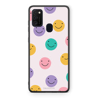 Thumbnail for Samsung M21/M31 Smiley Faces θήκη από τη Smartfits με σχέδιο στο πίσω μέρος και μαύρο περίβλημα | Smartphone case with colorful back and black bezels by Smartfits