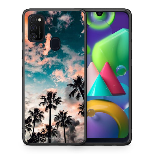 Θήκη Samsung M21/M31 Sky Summer από τη Smartfits με σχέδιο στο πίσω μέρος και μαύρο περίβλημα | Samsung M21/M31 Sky Summer case with colorful back and black bezels