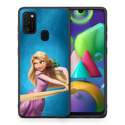 Θήκη Αγίου Βαλεντίνου Samsung M21 / M31 Tangled 2 από τη Smartfits με σχέδιο στο πίσω μέρος και μαύρο περίβλημα | Samsung M21 / M31 Tangled 2 case with colorful back and black bezels