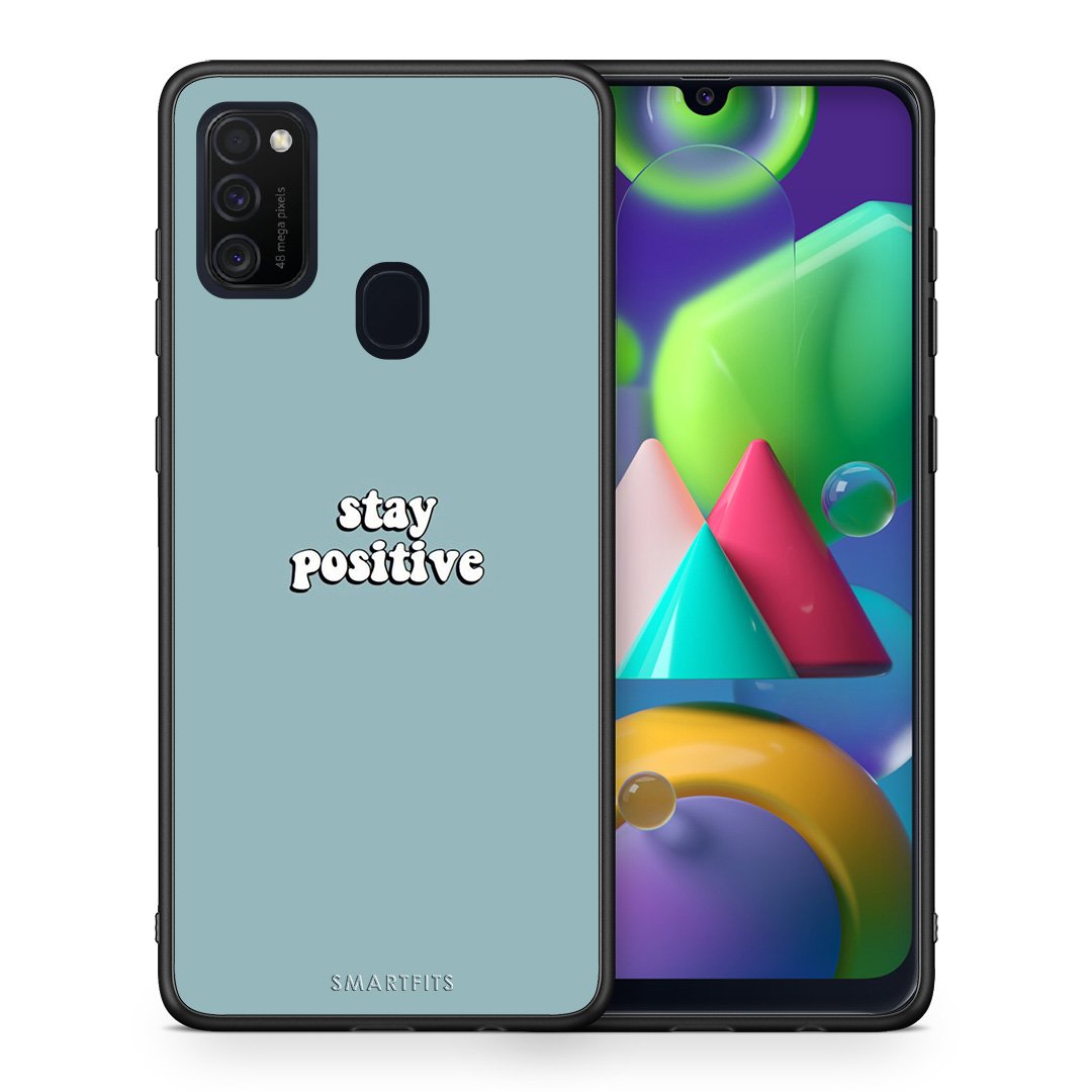 Θήκη Samsung M21/M31 Positive Text από τη Smartfits με σχέδιο στο πίσω μέρος και μαύρο περίβλημα | Samsung M21/M31 Positive Text case with colorful back and black bezels