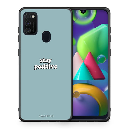 Θήκη Samsung M21/M31 Positive Text από τη Smartfits με σχέδιο στο πίσω μέρος και μαύρο περίβλημα | Samsung M21/M31 Positive Text case with colorful back and black bezels