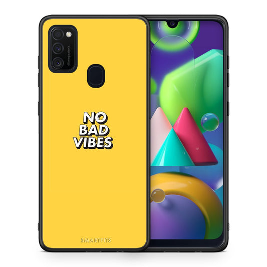 Θήκη Samsung M21/M31 Vibes Text από τη Smartfits με σχέδιο στο πίσω μέρος και μαύρο περίβλημα | Samsung M21/M31 Vibes Text case with colorful back and black bezels