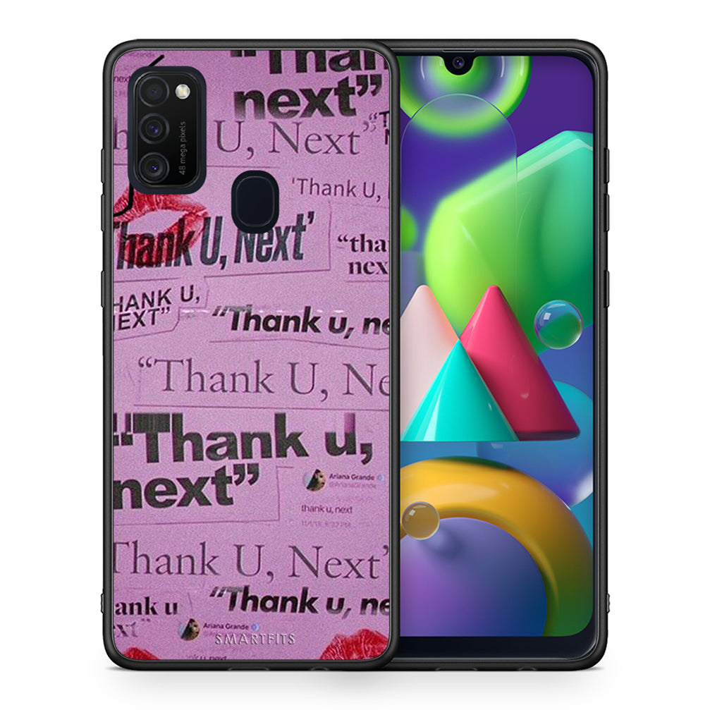 Θήκη Αγίου Βαλεντίνου Samsung M21 / M31 Thank You Next από τη Smartfits με σχέδιο στο πίσω μέρος και μαύρο περίβλημα | Samsung M21 / M31 Thank You Next case with colorful back and black bezels