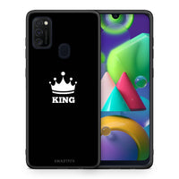 Thumbnail for Θήκη Samsung M21/M31 King Valentine από τη Smartfits με σχέδιο στο πίσω μέρος και μαύρο περίβλημα | Samsung M21/M31 King Valentine case with colorful back and black bezels
