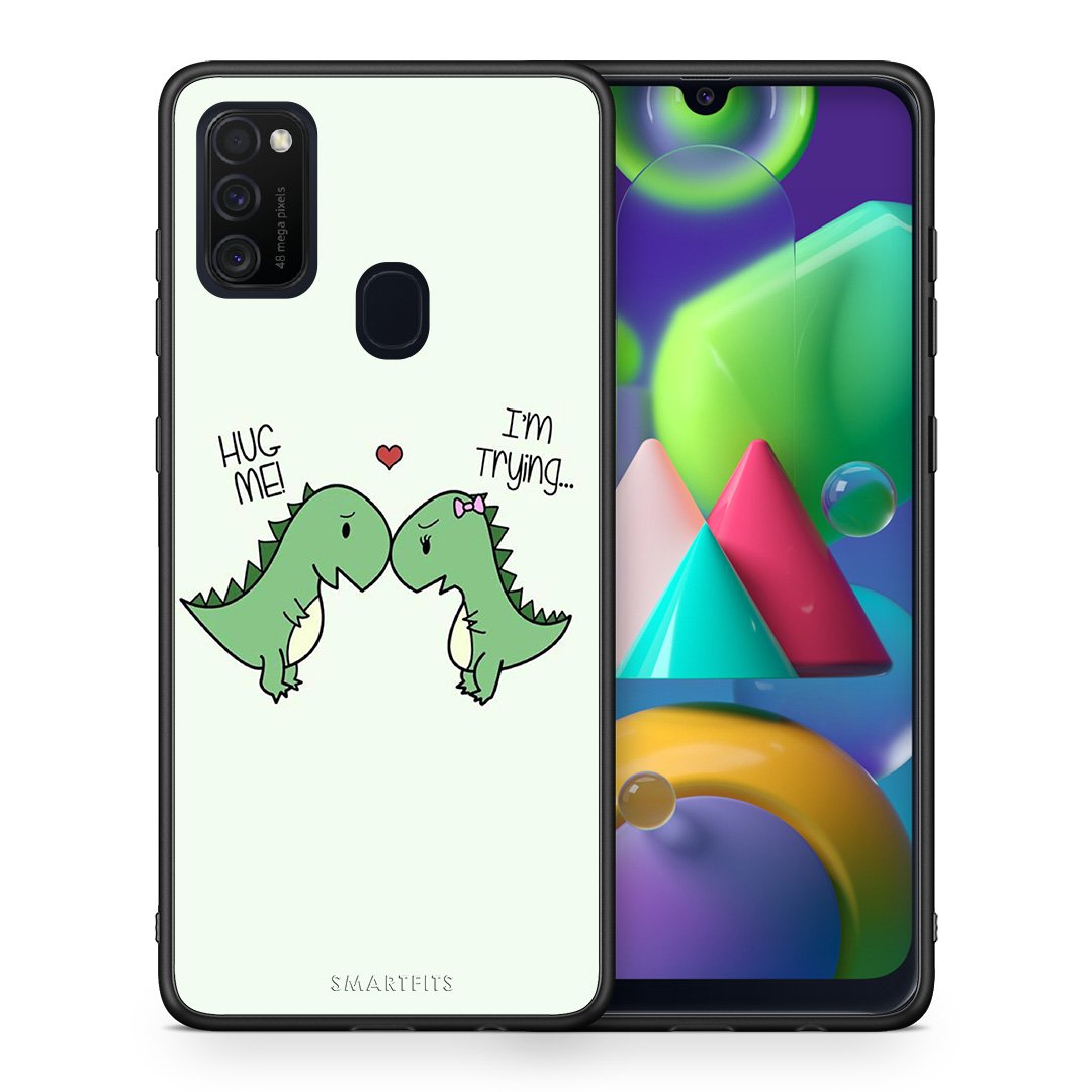 Θήκη Samsung M21/M31 Rex Valentine από τη Smartfits με σχέδιο στο πίσω μέρος και μαύρο περίβλημα | Samsung M21/M31 Rex Valentine case with colorful back and black bezels