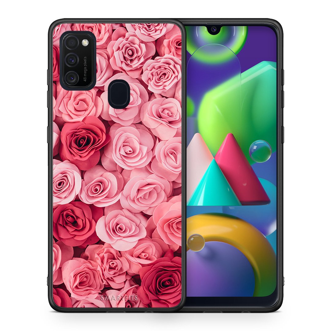 Θήκη Samsung M21/M31 RoseGarden Valentine από τη Smartfits με σχέδιο στο πίσω μέρος και μαύρο περίβλημα | Samsung M21/M31 RoseGarden Valentine case with colorful back and black bezels