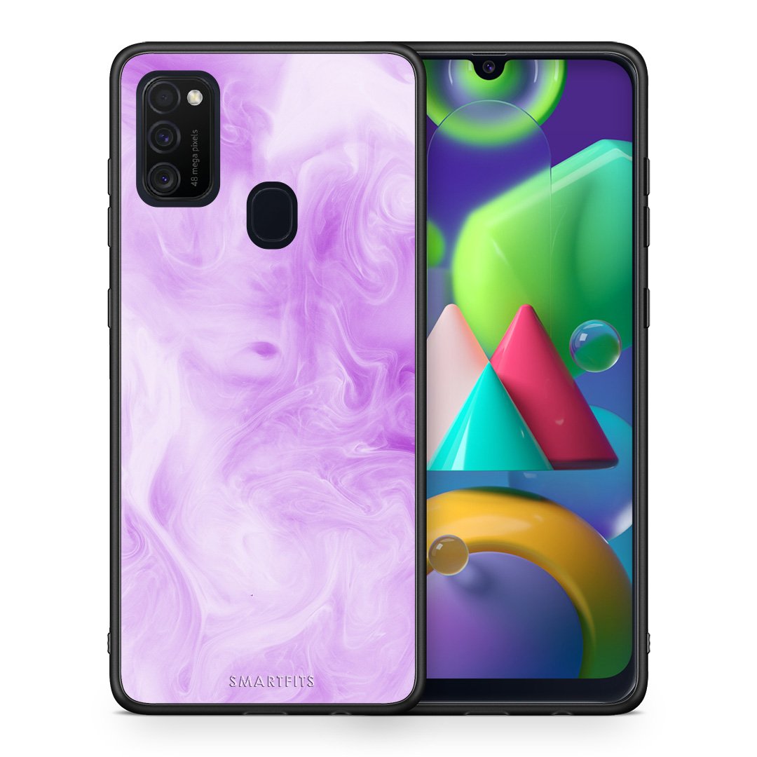 Θήκη Samsung M21/M31 Lavender Watercolor από τη Smartfits με σχέδιο στο πίσω μέρος και μαύρο περίβλημα | Samsung M21/M31 Lavender Watercolor case with colorful back and black bezels