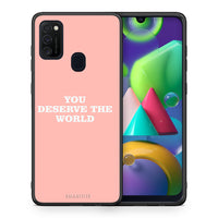 Thumbnail for Θήκη Αγίου Βαλεντίνου Samsung M21 / M31 You Deserve The World από τη Smartfits με σχέδιο στο πίσω μέρος και μαύρο περίβλημα | Samsung M21 / M31 You Deserve The World case with colorful back and black bezels