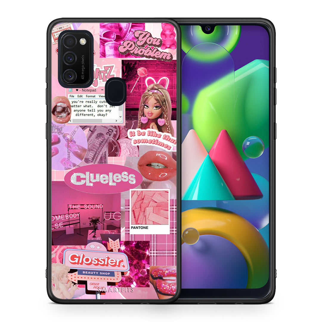 Θήκη Αγίου Βαλεντίνου Samsung M21 / M31 Pink Love από τη Smartfits με σχέδιο στο πίσω μέρος και μαύρο περίβλημα | Samsung M21 / M31 Pink Love case with colorful back and black bezels