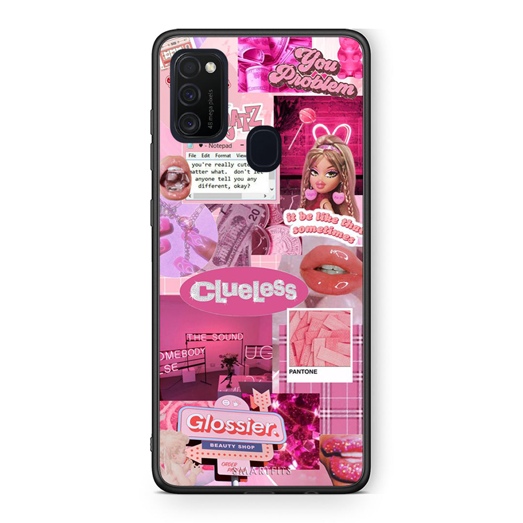 Samsung M21 / M31 Pink Love Θήκη Αγίου Βαλεντίνου από τη Smartfits με σχέδιο στο πίσω μέρος και μαύρο περίβλημα | Smartphone case with colorful back and black bezels by Smartfits