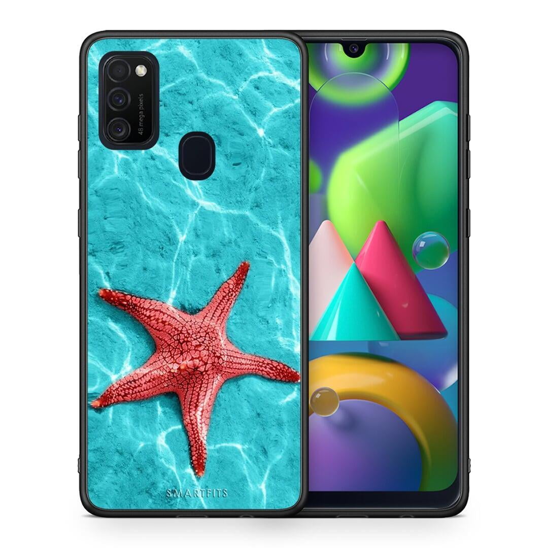 Θήκη Samsung M21 / M31 Red Starfish από τη Smartfits με σχέδιο στο πίσω μέρος και μαύρο περίβλημα | Samsung M21 / M31 Red Starfish case with colorful back and black bezels