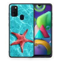 Thumbnail for Θήκη Samsung M21 / M31 Red Starfish από τη Smartfits με σχέδιο στο πίσω μέρος και μαύρο περίβλημα | Samsung M21 / M31 Red Starfish case with colorful back and black bezels