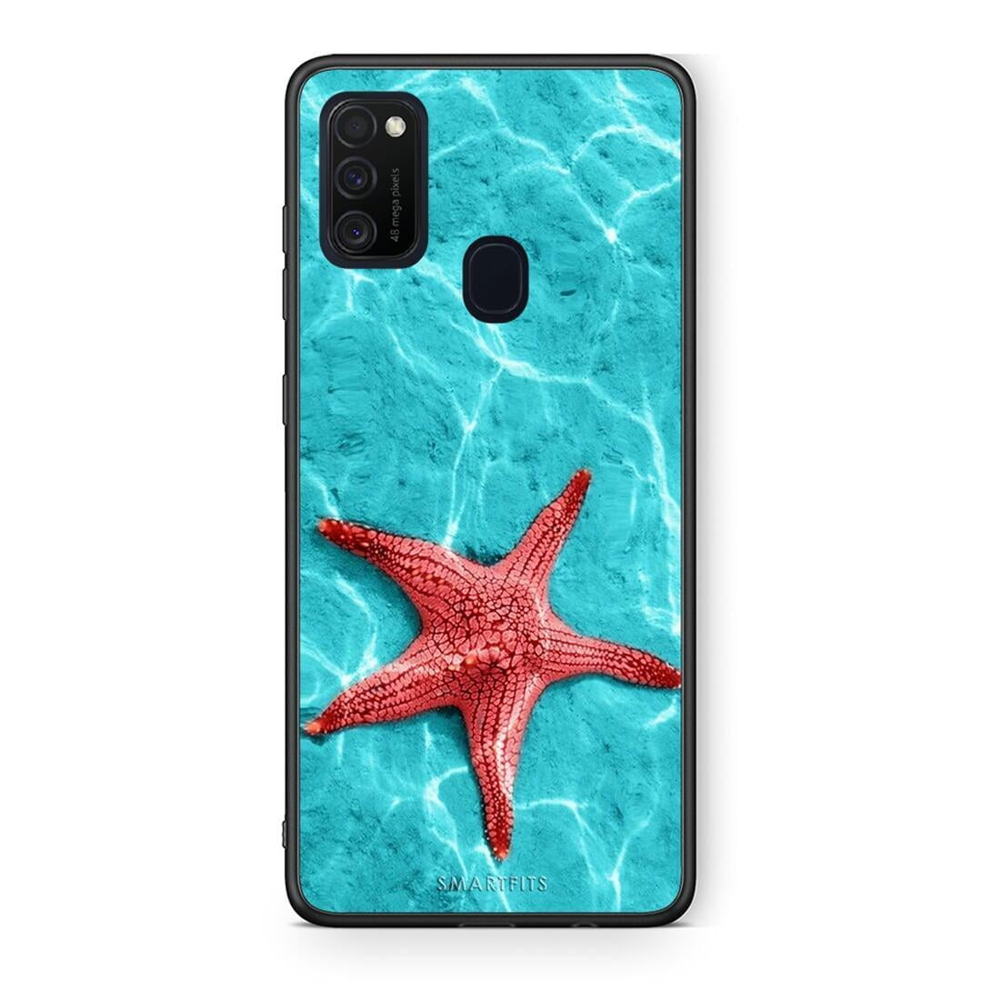 Samsung M21 / M31 Red Starfish Θήκη από τη Smartfits με σχέδιο στο πίσω μέρος και μαύρο περίβλημα | Smartphone case with colorful back and black bezels by Smartfits