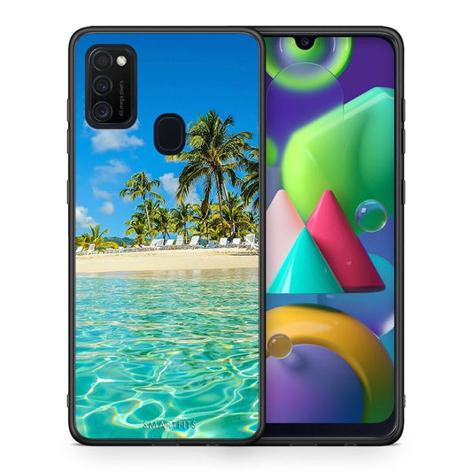 Θήκη Samsung M21 / M31 Tropical Vibes από τη Smartfits με σχέδιο στο πίσω μέρος και μαύρο περίβλημα | Samsung M21 / M31 Tropical Vibes case with colorful back and black bezels