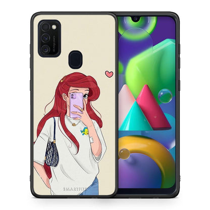 Θήκη Samsung M21 / M31 Walking Mermaid από τη Smartfits με σχέδιο στο πίσω μέρος και μαύρο περίβλημα | Samsung M21 / M31 Walking Mermaid case with colorful back and black bezels