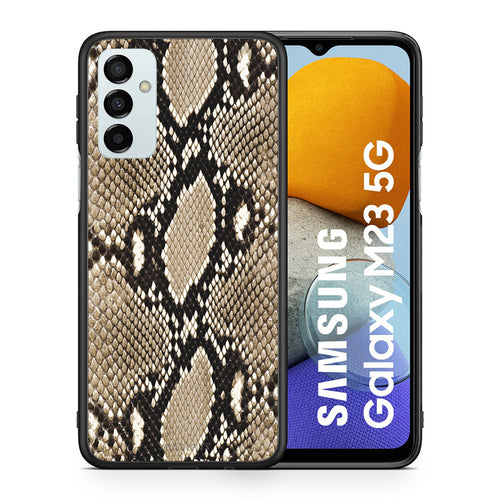 Θήκη Samsung M23 Fashion Snake Animal από τη Smartfits με σχέδιο στο πίσω μέρος και μαύρο περίβλημα | Samsung M23 Fashion Snake Animal case with colorful back and black bezels
