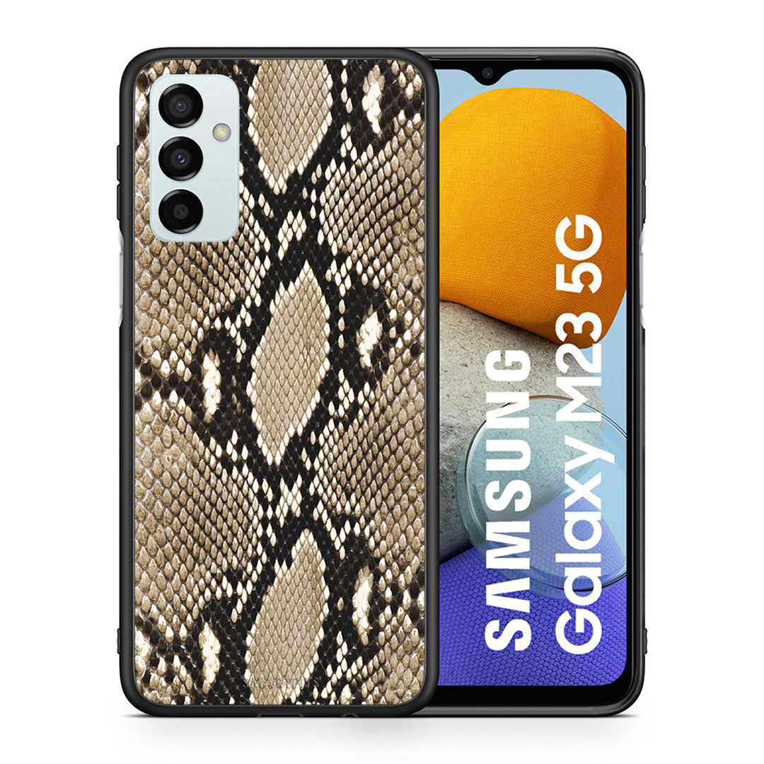Θήκη Samsung M23 Fashion Snake Animal από τη Smartfits με σχέδιο στο πίσω μέρος και μαύρο περίβλημα | Samsung M23 Fashion Snake Animal case with colorful back and black bezels