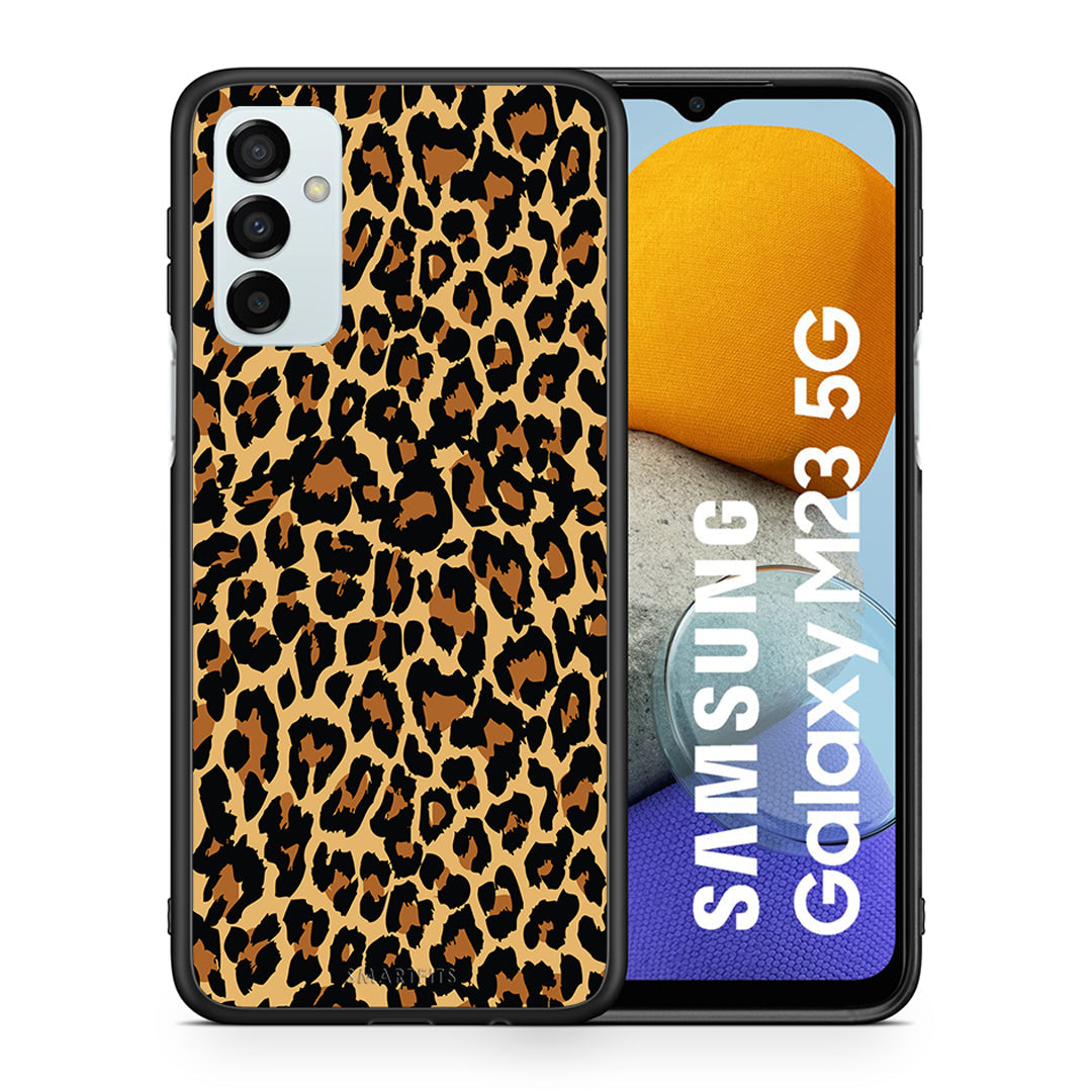Θήκη Samsung M23 Leopard Animal από τη Smartfits με σχέδιο στο πίσω μέρος και μαύρο περίβλημα | Samsung M23 Leopard Animal case with colorful back and black bezels