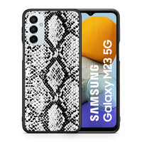Thumbnail for Θήκη Samsung M23 White Snake Animal από τη Smartfits με σχέδιο στο πίσω μέρος και μαύρο περίβλημα | Samsung M23 White Snake Animal case with colorful back and black bezels