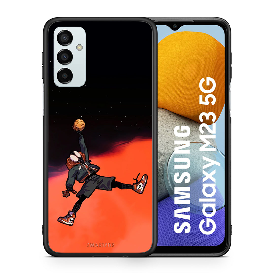 Θήκη Samsung M23 Basketball Hero από τη Smartfits με σχέδιο στο πίσω μέρος και μαύρο περίβλημα | Samsung M23 Basketball Hero case with colorful back and black bezels