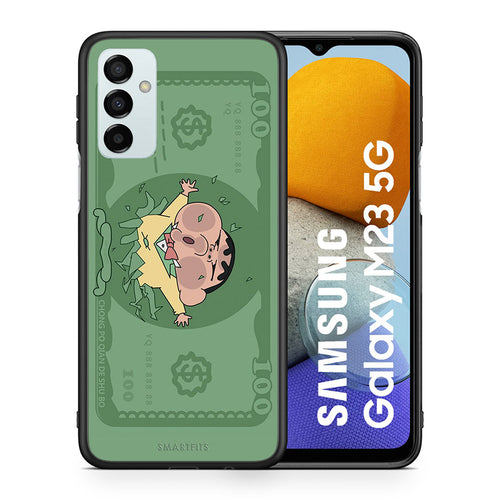 Θήκη Αγίου Βαλεντίνου Samsung M23 Big Money από τη Smartfits με σχέδιο στο πίσω μέρος και μαύρο περίβλημα | Samsung M23 Big Money case with colorful back and black bezels