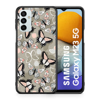 Thumbnail for Θήκη Samsung M23 Butterflies Boho από τη Smartfits με σχέδιο στο πίσω μέρος και μαύρο περίβλημα | Samsung M23 Butterflies Boho case with colorful back and black bezels