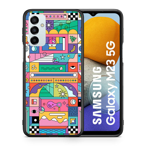Θήκη Samsung M23 Bubbles Soap από τη Smartfits με σχέδιο στο πίσω μέρος και μαύρο περίβλημα | Samsung M23 Bubbles Soap case with colorful back and black bezels