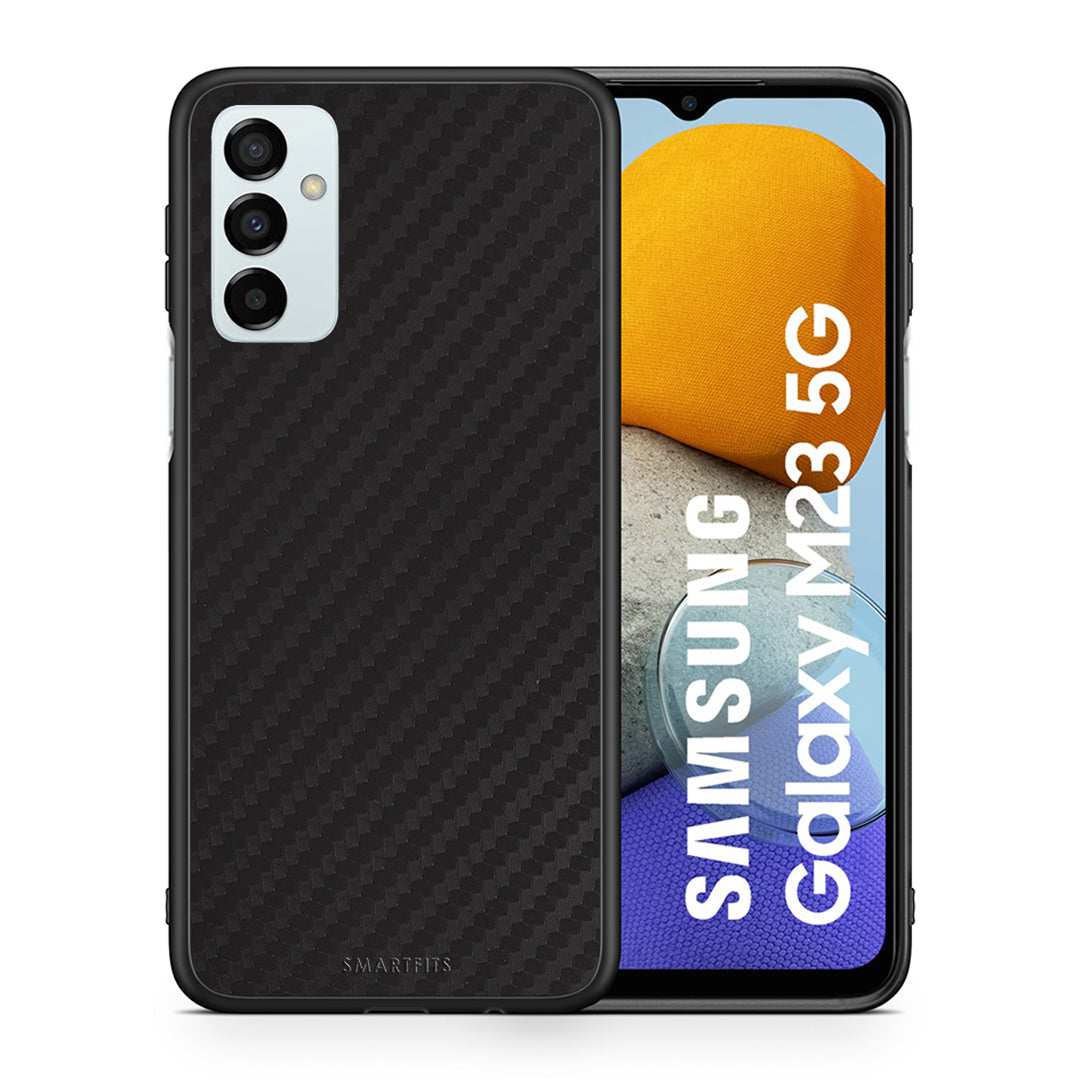 Θήκη Samsung M23 Black Carbon από τη Smartfits με σχέδιο στο πίσω μέρος και μαύρο περίβλημα | Samsung M23 Black Carbon case with colorful back and black bezels