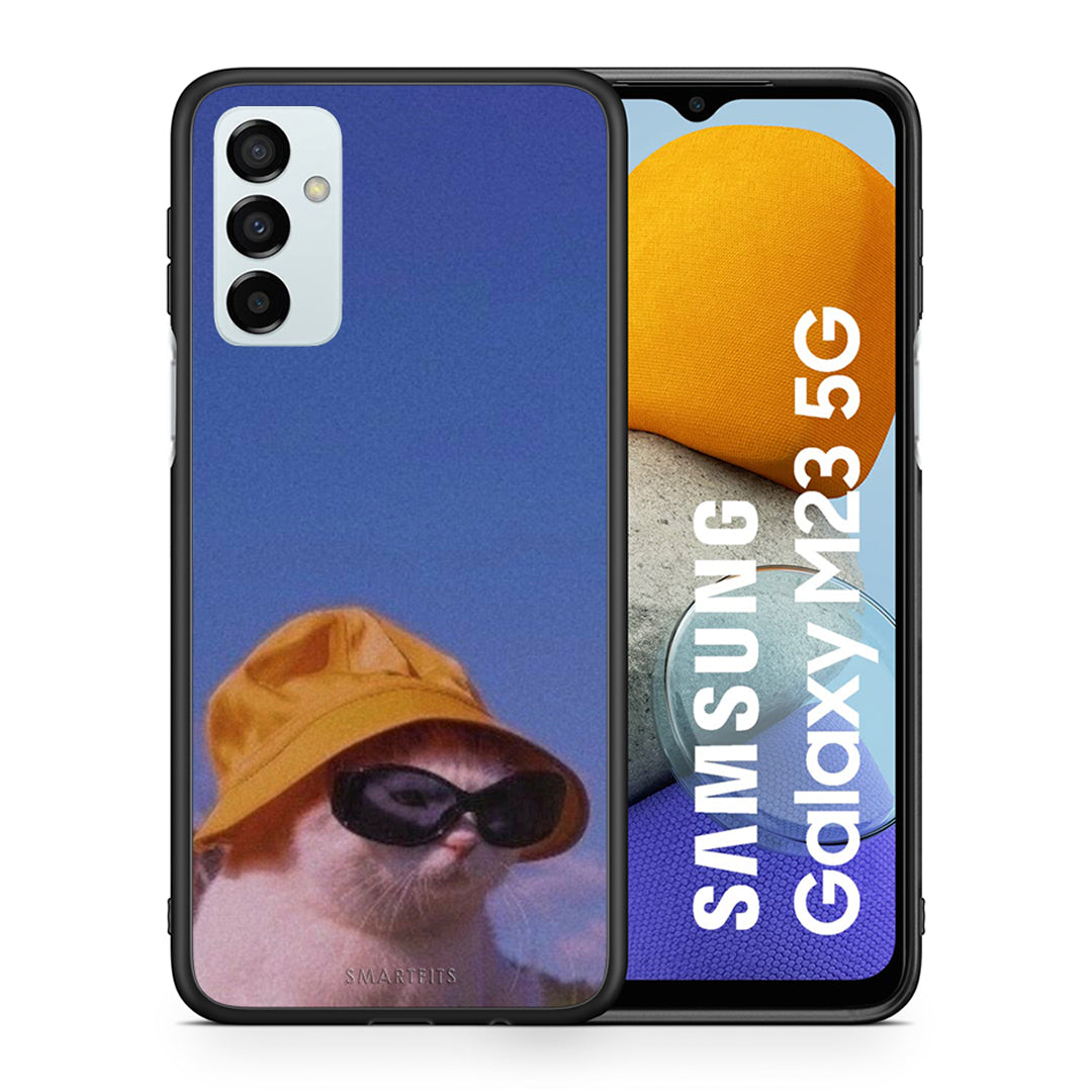 Θήκη Samsung M23 Cat Diva από τη Smartfits με σχέδιο στο πίσω μέρος και μαύρο περίβλημα | Samsung M23 Cat Diva case with colorful back and black bezels