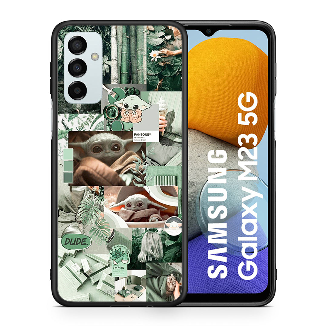 Θήκη Αγίου Βαλεντίνου Samsung M23 Collage Dude από τη Smartfits με σχέδιο στο πίσω μέρος και μαύρο περίβλημα | Samsung M23 Collage Dude case with colorful back and black bezels