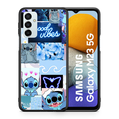 Θήκη Αγίου Βαλεντίνου Samsung M23 Collage Good Vibes από τη Smartfits με σχέδιο στο πίσω μέρος και μαύρο περίβλημα | Samsung M23 Collage Good Vibes case with colorful back and black bezels