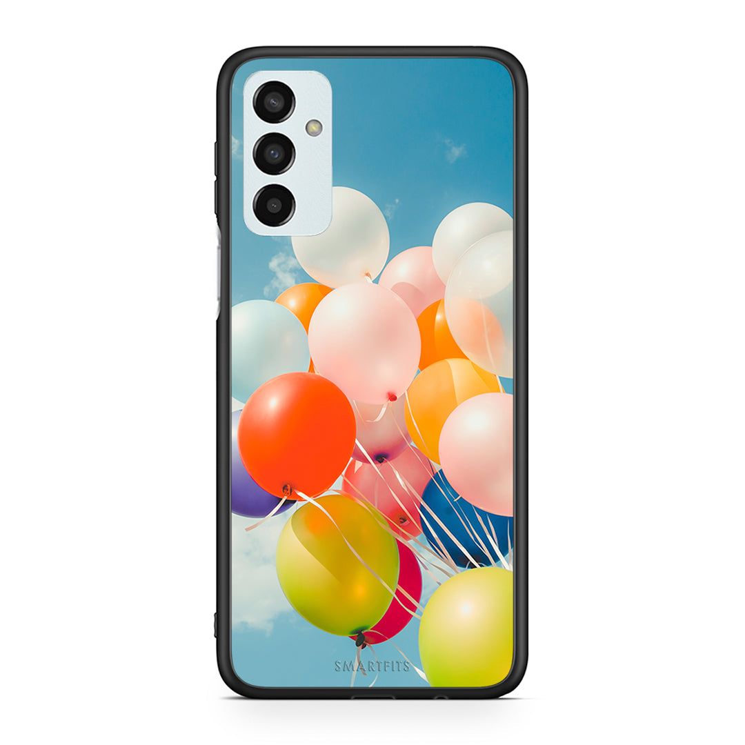 Samsung M23 Colorful Balloons θήκη από τη Smartfits με σχέδιο στο πίσω μέρος και μαύρο περίβλημα | Smartphone case with colorful back and black bezels by Smartfits
