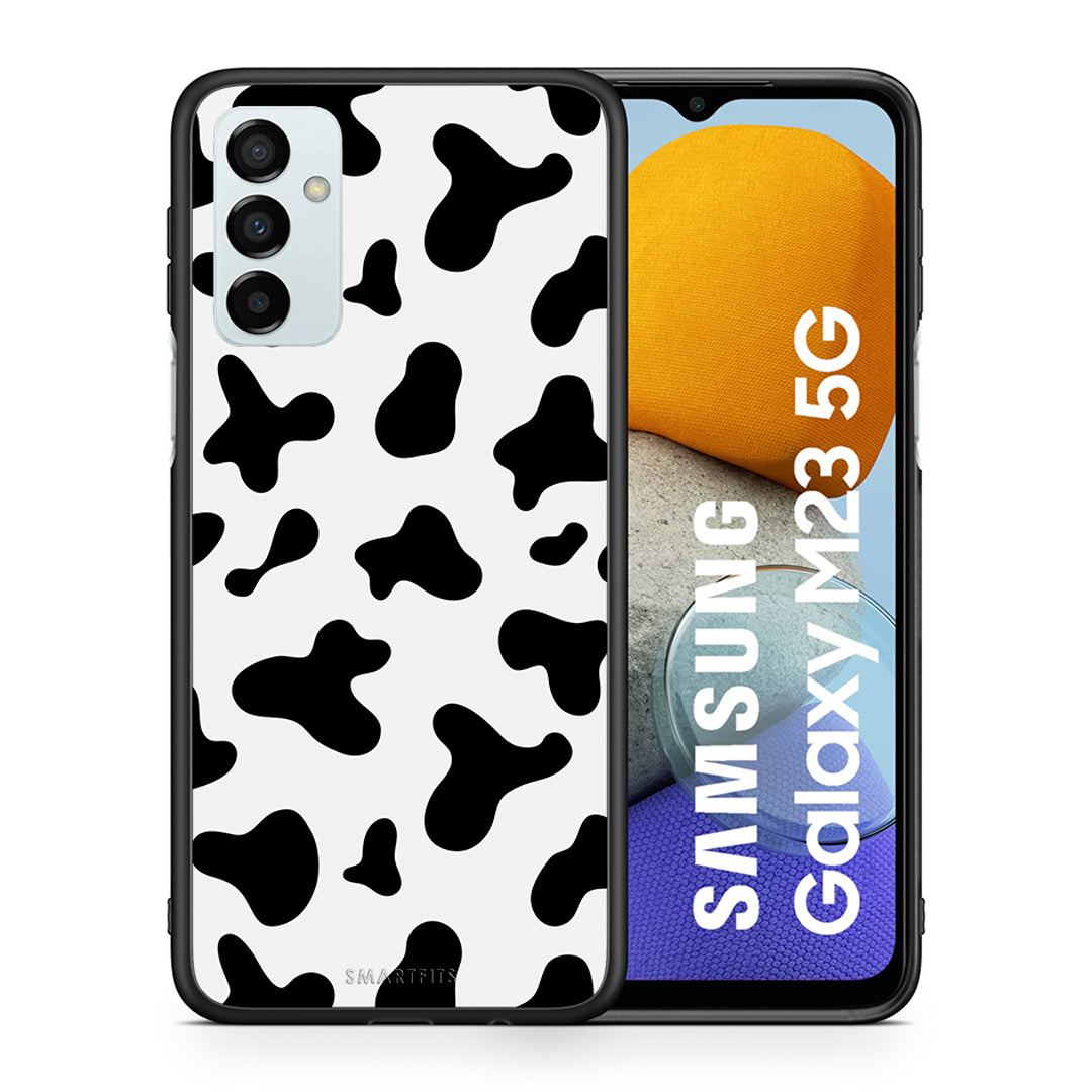 Θήκη Samsung M23 Cow Print από τη Smartfits με σχέδιο στο πίσω μέρος και μαύρο περίβλημα | Samsung M23 Cow Print case with colorful back and black bezels