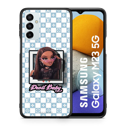 Θήκη Αγίου Βαλεντίνου Samsung M23 Devil Baby από τη Smartfits με σχέδιο στο πίσω μέρος και μαύρο περίβλημα | Samsung M23 Devil Baby case with colorful back and black bezels