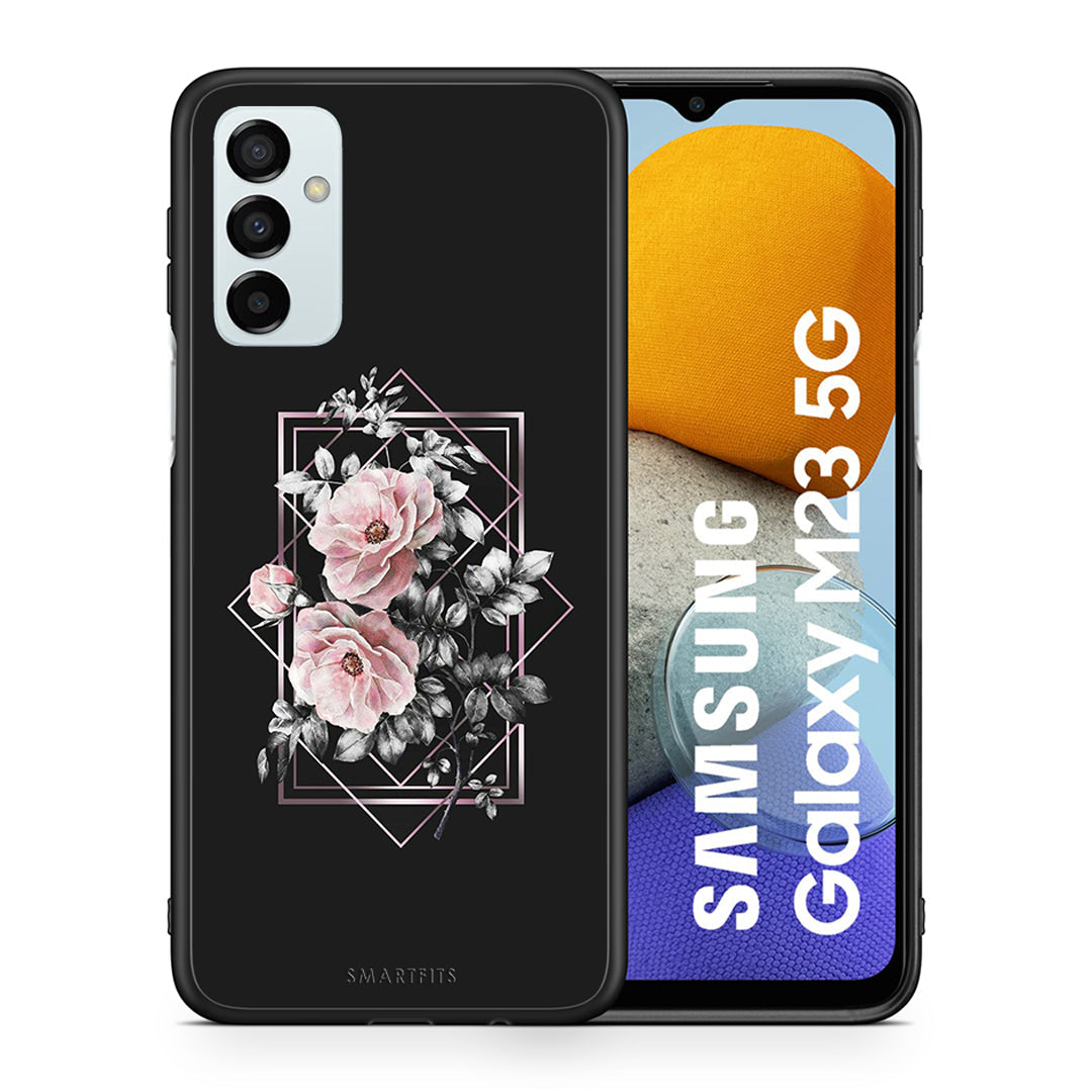 Θήκη Samsung M23 Frame Flower από τη Smartfits με σχέδιο στο πίσω μέρος και μαύρο περίβλημα | Samsung M23 Frame Flower case with colorful back and black bezels