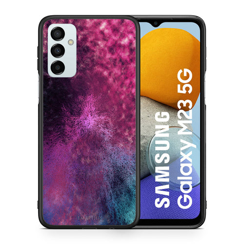 Θήκη Samsung M23 Aurora Galaxy από τη Smartfits με σχέδιο στο πίσω μέρος και μαύρο περίβλημα | Samsung M23 Aurora Galaxy case with colorful back and black bezels