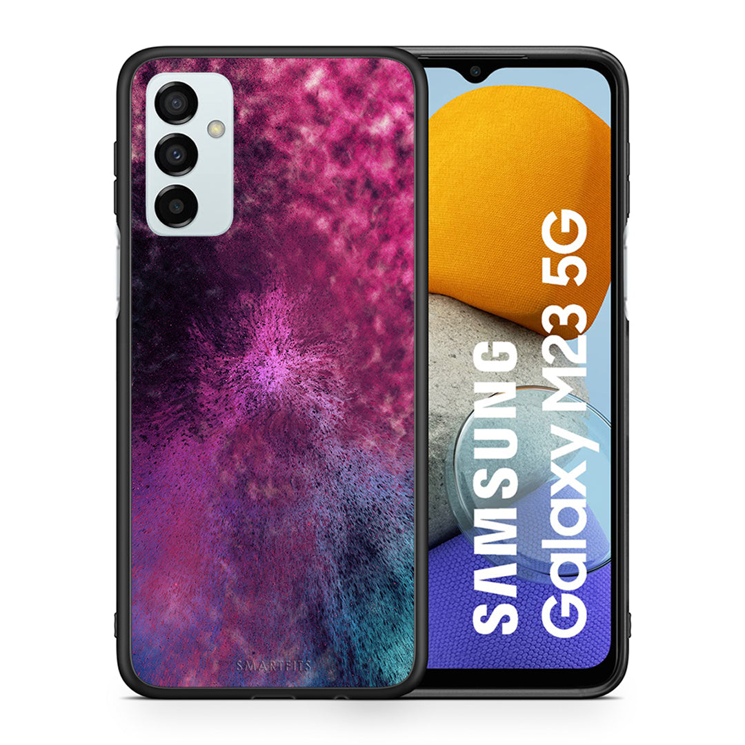 Θήκη Samsung M23 Aurora Galaxy από τη Smartfits με σχέδιο στο πίσω μέρος και μαύρο περίβλημα | Samsung M23 Aurora Galaxy case with colorful back and black bezels