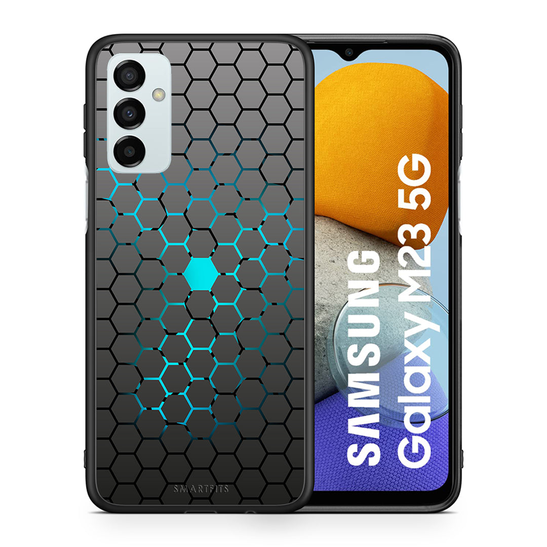 Θήκη Samsung M23 Hexagonal Geometric από τη Smartfits με σχέδιο στο πίσω μέρος και μαύρο περίβλημα | Samsung M23 Hexagonal Geometric case with colorful back and black bezels