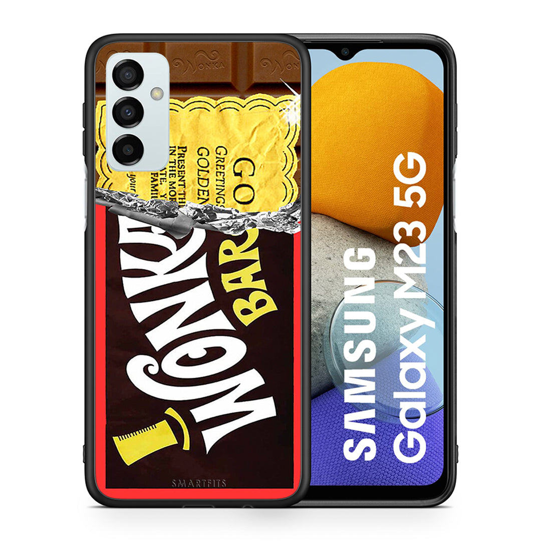 Θήκη Samsung M23 Golden Ticket από τη Smartfits με σχέδιο στο πίσω μέρος και μαύρο περίβλημα | Samsung M23 Golden Ticket case with colorful back and black bezels