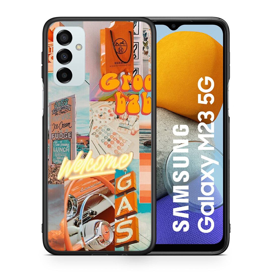 Θήκη Αγίου Βαλεντίνου Samsung M23 Groovy Babe από τη Smartfits με σχέδιο στο πίσω μέρος και μαύρο περίβλημα | Samsung M23 Groovy Babe case with colorful back and black bezels