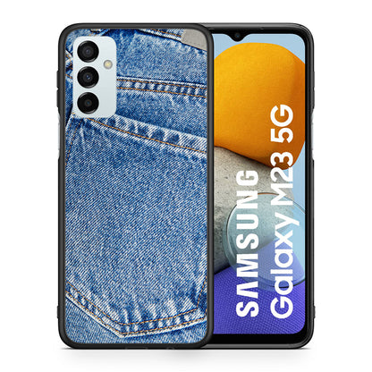 Θήκη Samsung M23 Jeans Pocket από τη Smartfits με σχέδιο στο πίσω μέρος και μαύρο περίβλημα | Samsung M23 Jeans Pocket case with colorful back and black bezels