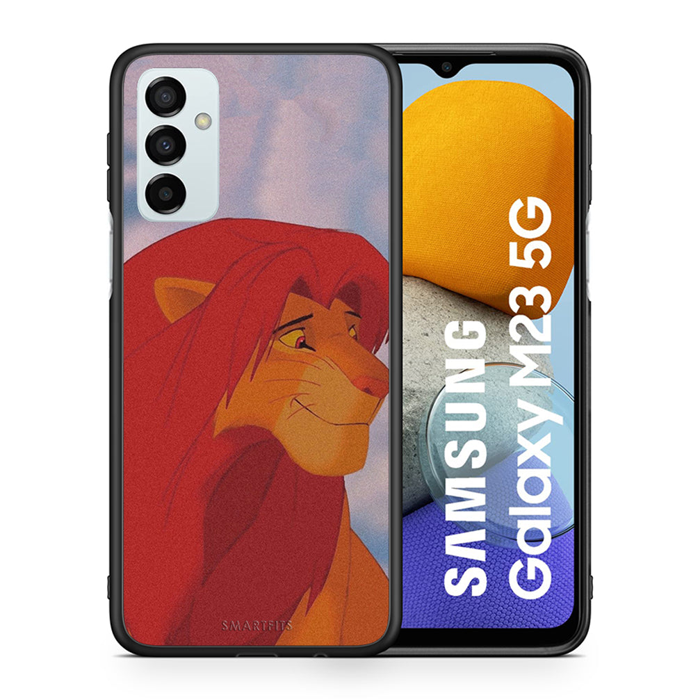 Θήκη Αγίου Βαλεντίνου Samsung M23 Lion Love 1 από τη Smartfits με σχέδιο στο πίσω μέρος και μαύρο περίβλημα | Samsung M23 Lion Love 1 case with colorful back and black bezels