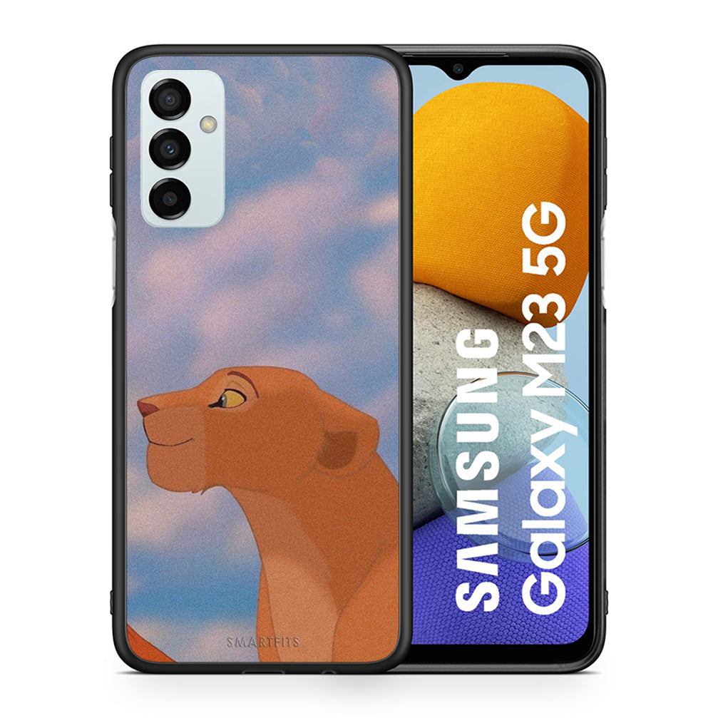 Θήκη Αγίου Βαλεντίνου Samsung M23 Lion Love 2 από τη Smartfits με σχέδιο στο πίσω μέρος και μαύρο περίβλημα | Samsung M23 Lion Love 2 case with colorful back and black bezels