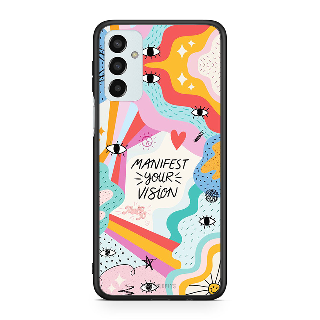 Samsung M23 Manifest Your Vision θήκη από τη Smartfits με σχέδιο στο πίσω μέρος και μαύρο περίβλημα | Smartphone case with colorful back and black bezels by Smartfits