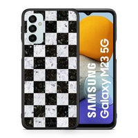Thumbnail for Θήκη Samsung M23 Square Geometric Marble από τη Smartfits με σχέδιο στο πίσω μέρος και μαύρο περίβλημα | Samsung M23 Square Geometric Marble case with colorful back and black bezels