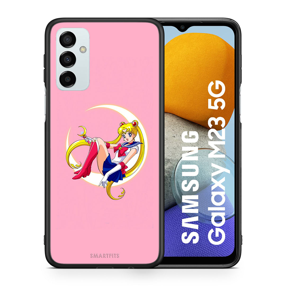 Θήκη Samsung M23 Moon Girl από τη Smartfits με σχέδιο στο πίσω μέρος και μαύρο περίβλημα | Samsung M23 Moon Girl case with colorful back and black bezels