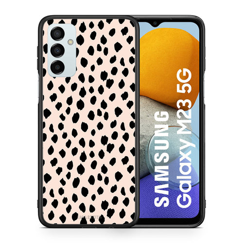 Θήκη Samsung M23 New Polka Dots από τη Smartfits με σχέδιο στο πίσω μέρος και μαύρο περίβλημα | Samsung M23 New Polka Dots case with colorful back and black bezels
