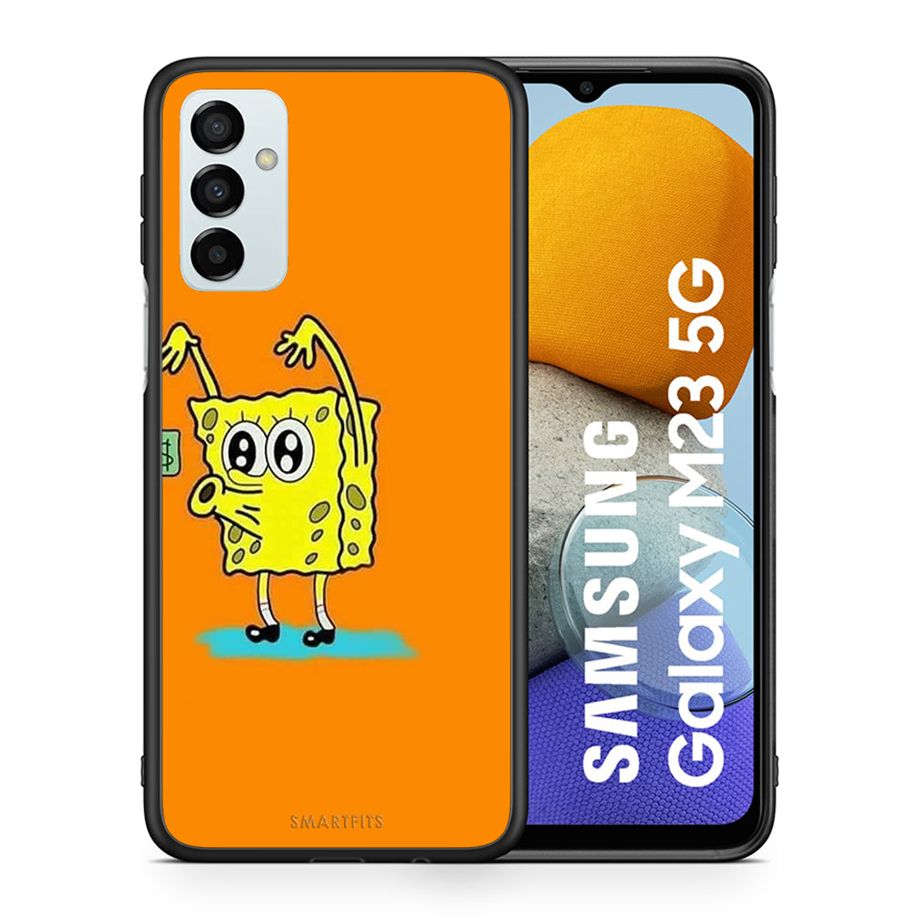 Θήκη Αγίου Βαλεντίνου Samsung M23 No Money 2 από τη Smartfits με σχέδιο στο πίσω μέρος και μαύρο περίβλημα | Samsung M23 No Money 2 case with colorful back and black bezels