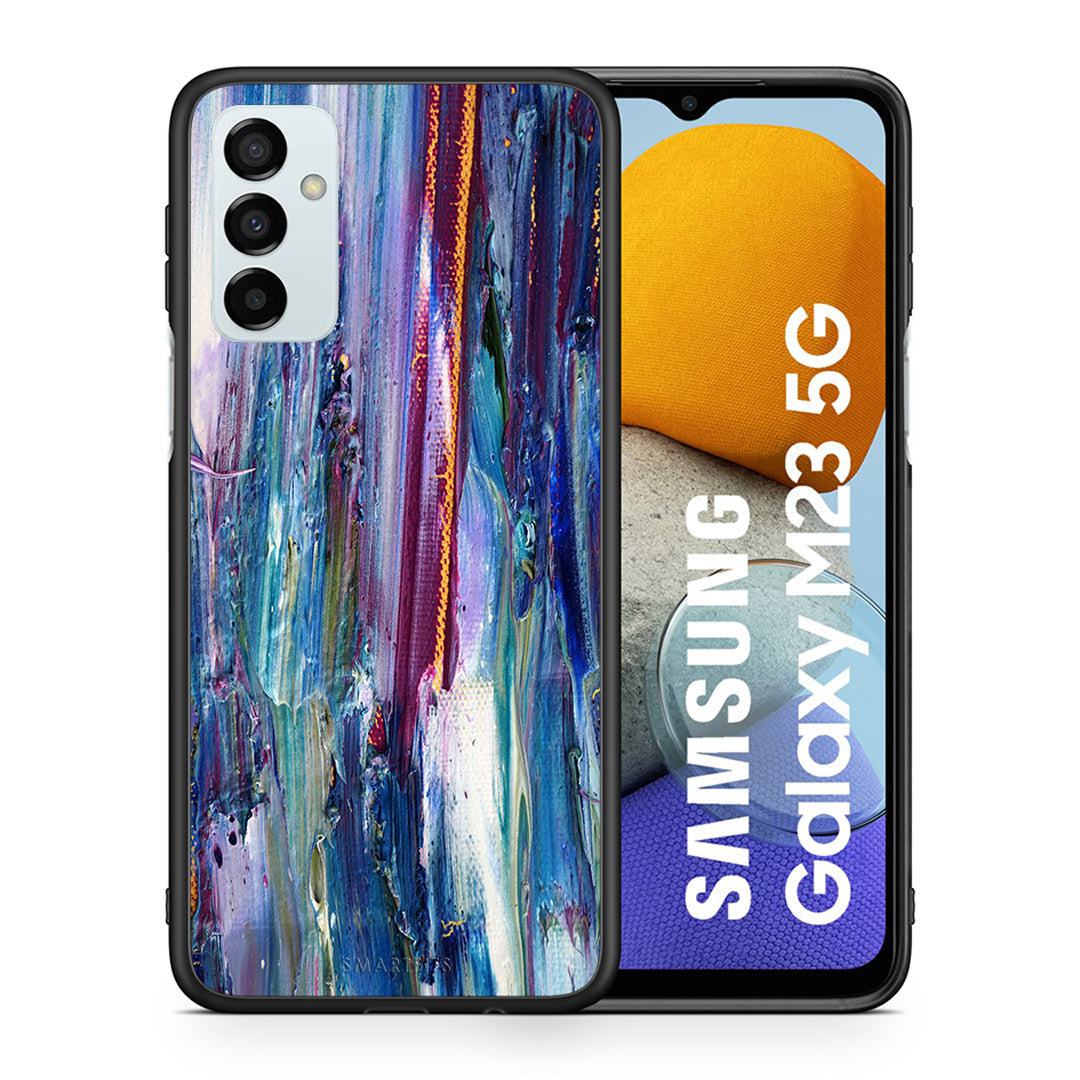 Θήκη Samsung M23 Winter Paint από τη Smartfits με σχέδιο στο πίσω μέρος και μαύρο περίβλημα | Samsung M23 Winter Paint case with colorful back and black bezels